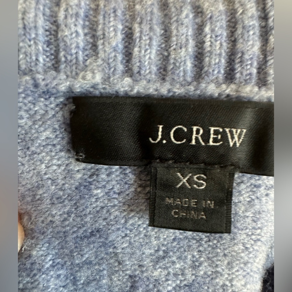 J. Crew Blue turtleneck oversized sweater, wool and alpaca, size XS, light blue - Picture 5 of 6